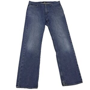 Vans Men's Jeans 34x34 Straight Leg Blue Denim Skater Skull Rivet Detail Y2K